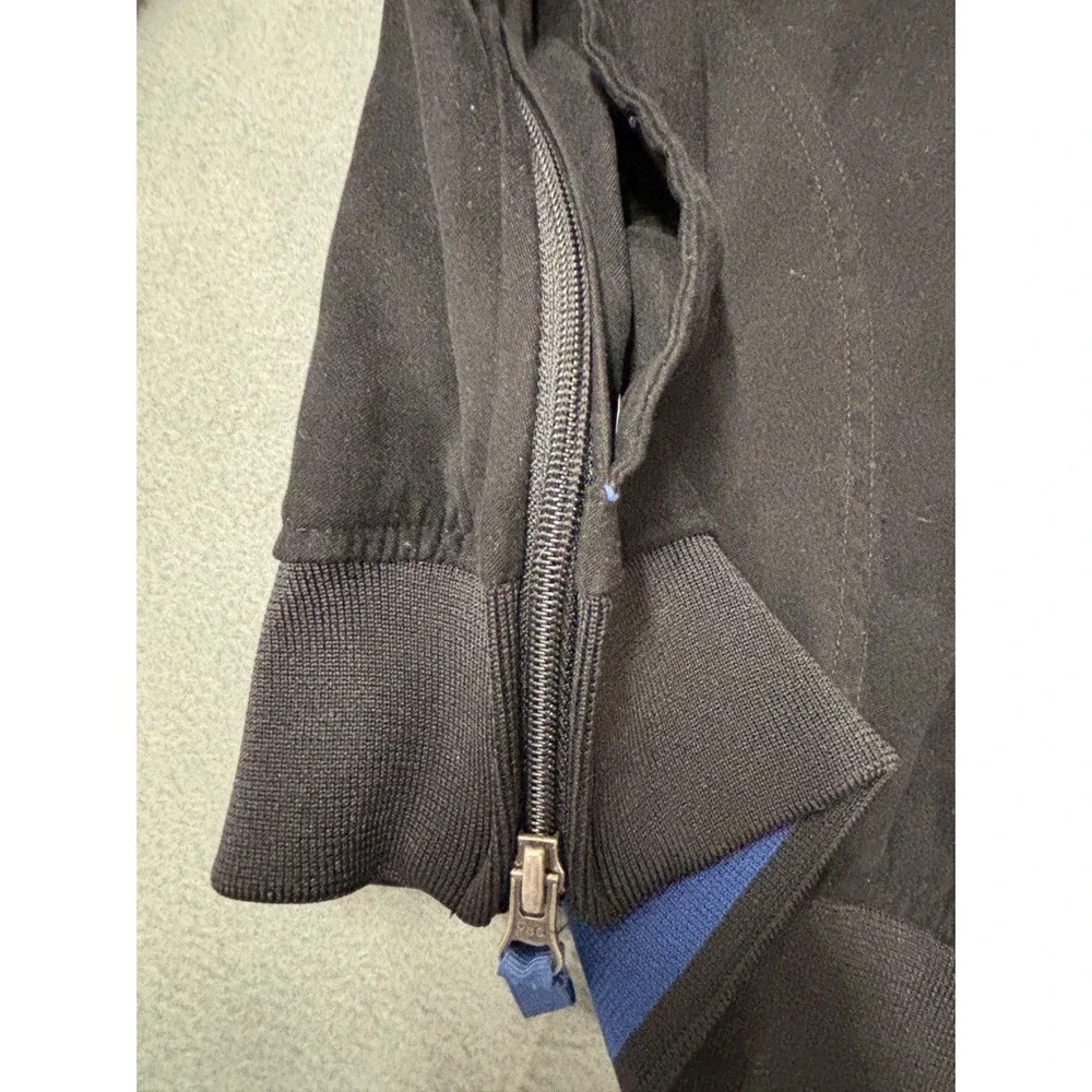 Arnold Palmer Men's XL Black 1/4 Zip Pullover Golf Jacket Stretch Blue Trim